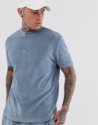 Asos Design Two-piece Relaxed T-shirt In Towelling In Blue