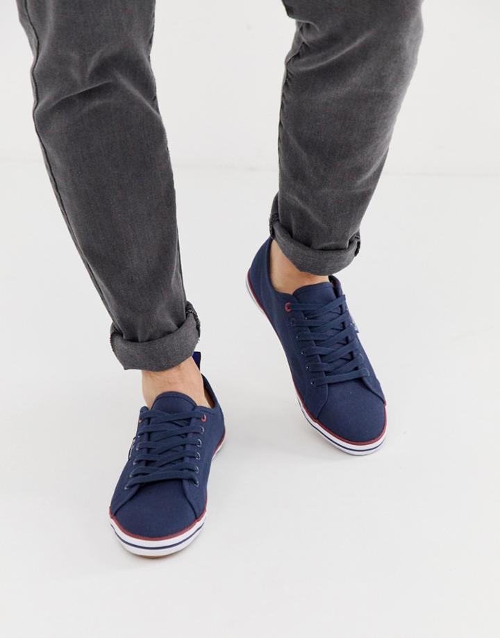Ben Sherman Lace Up Plimsolls In Navy - Navy