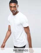Jacamo Tall T-shirt With Crew Neck In White - White