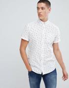 Jack & Jones Originals Short Sleeve Shirt In All Over Ditsy Print - White