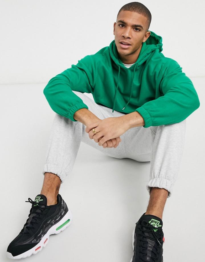Asos Design Oversized Polar Fleece Hoodie In Bright Green