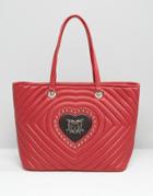 Love Moschino Heart Quilted Shopper Bag - Red