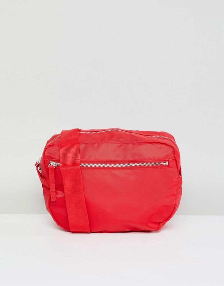 Monki Zip Front Body Bag - Red