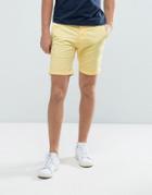 Selected Homme Slim Fit Chino Shorts With Stretch - Yellow