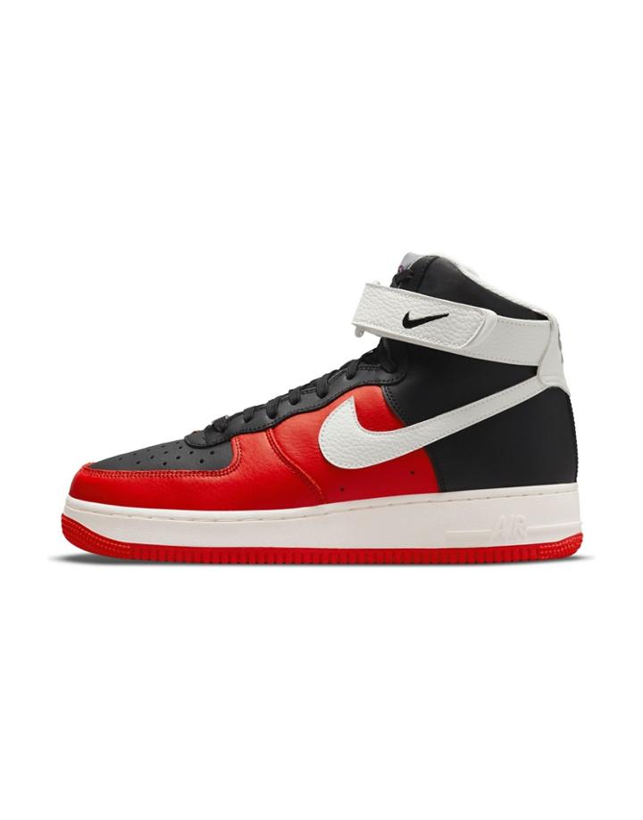 Nike Air Force 1 High '07 Lv8 Emb Sneakers In Black/chile Red