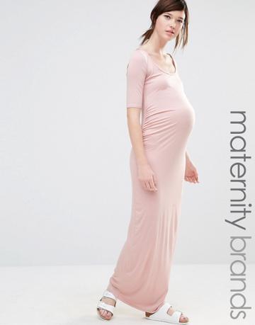 Bluebelle Maternity Jersey Maxi Dress - Pink
