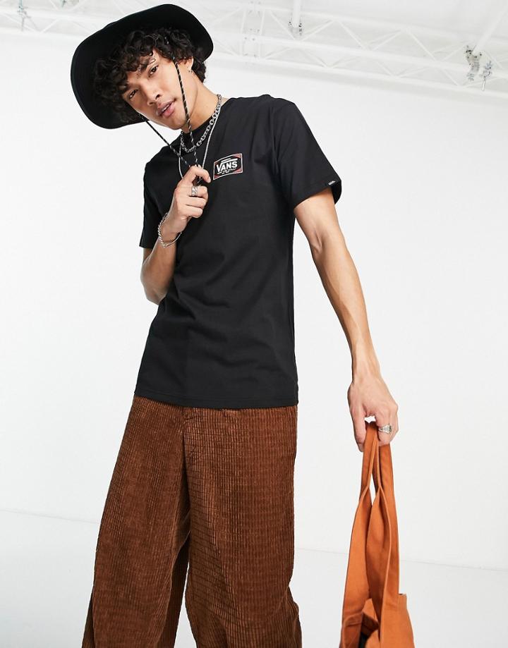 Vans Box Logo Back Print T-shirt In Black