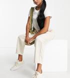 Topshop Petite High Rise Lightweight Peg Pants In Stone-neutral