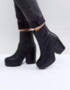 Asos Ember Platform Ankle Boots - Black