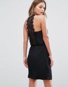 Vero Moda Lace Racer Back Mini Dress - Black