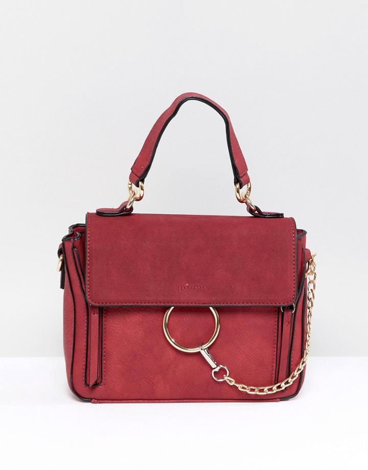 Prettylittlething Ring Detail Cross Body Bag In Red - Red