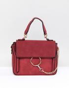 Prettylittlething Ring Detail Cross Body Bag In Red - Red