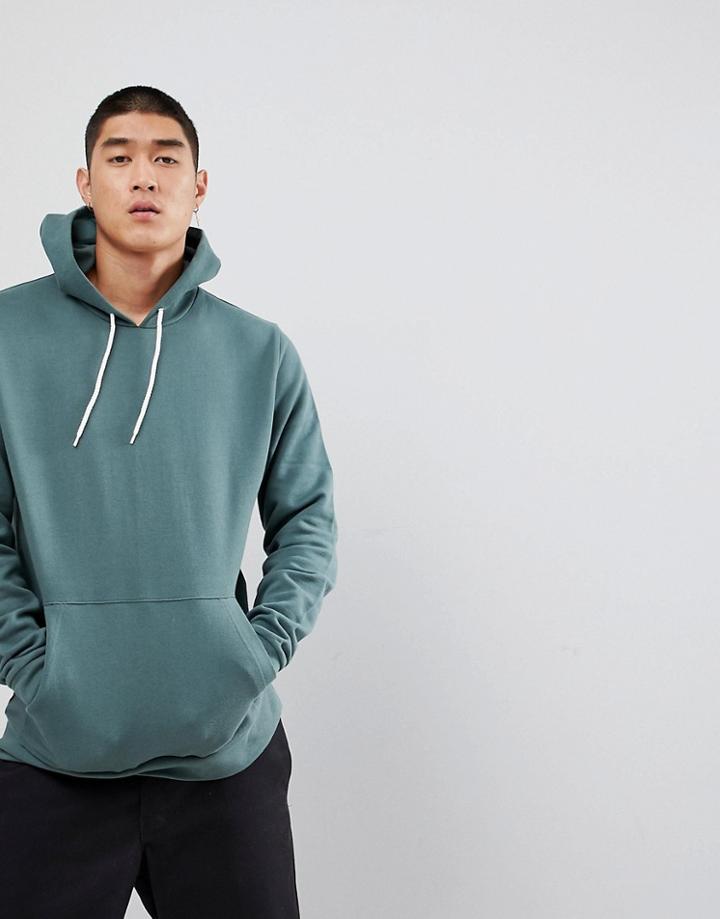 Asos Hoodie In Washed Green - Green