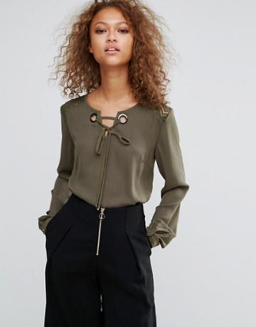 Oeuvre Pussybow Blouse - Green