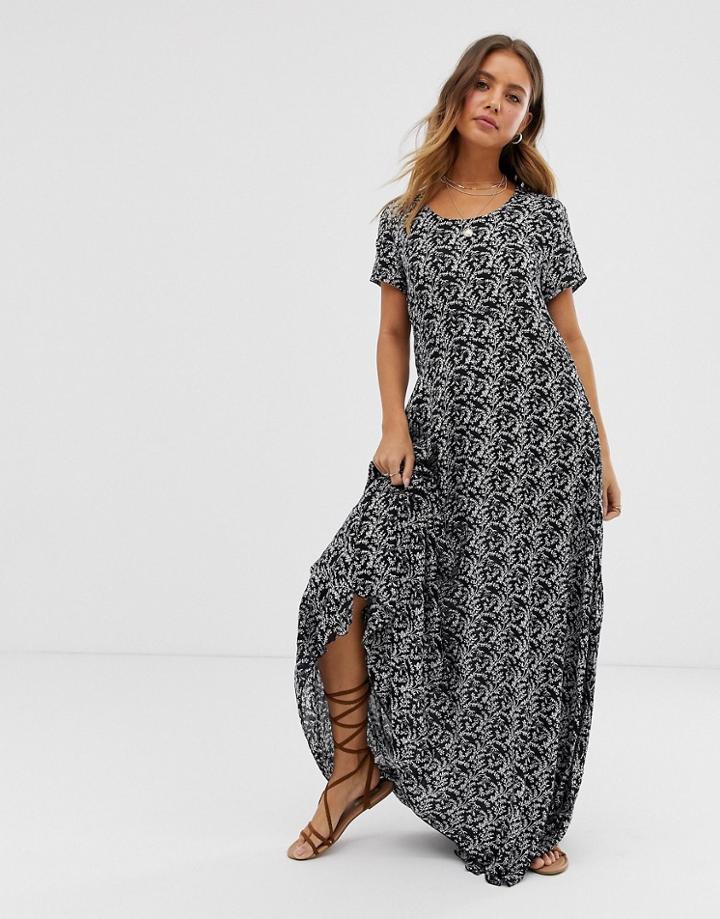 Raga Wild Love Floral Print Maxi Dress - Black