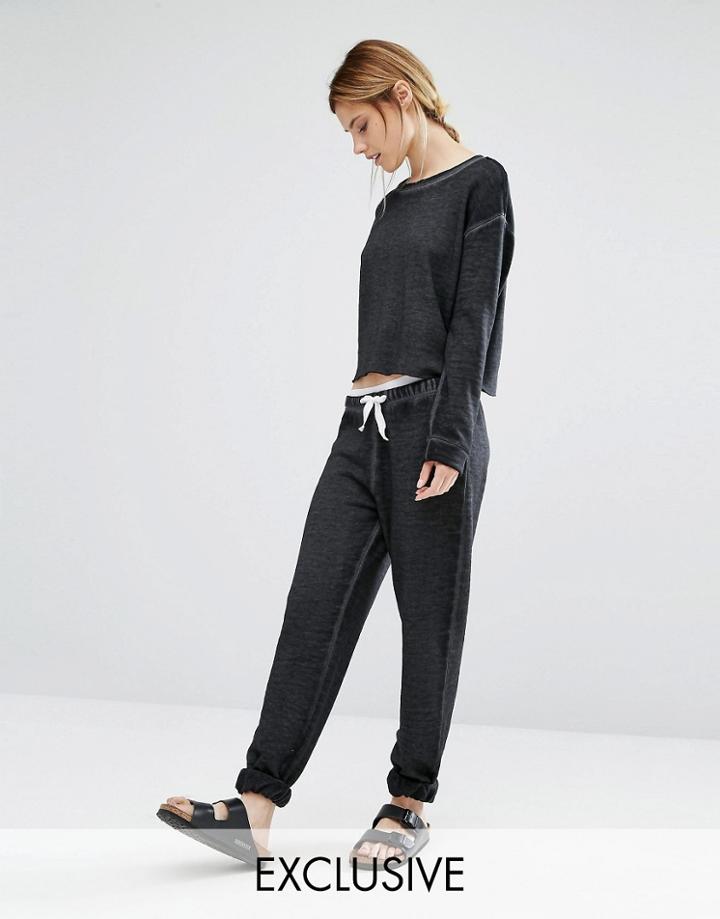 Nocozo Contrast Ribbon Sweat Joggers - Black