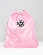Hype Exclusive Pink Velvet Drawstring Backpack - Pink