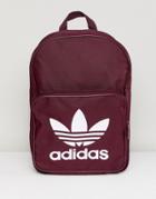 Adidas Originals Classic Backpack In Burgundy - Red