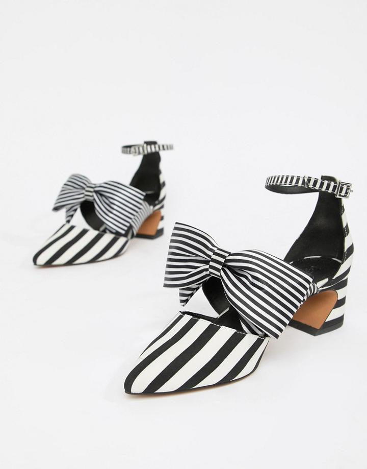 Asos Design Statue Bow Mid Heels-multi
