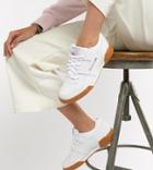 Reebok Workout Plus White Sneakers With Gum Sole