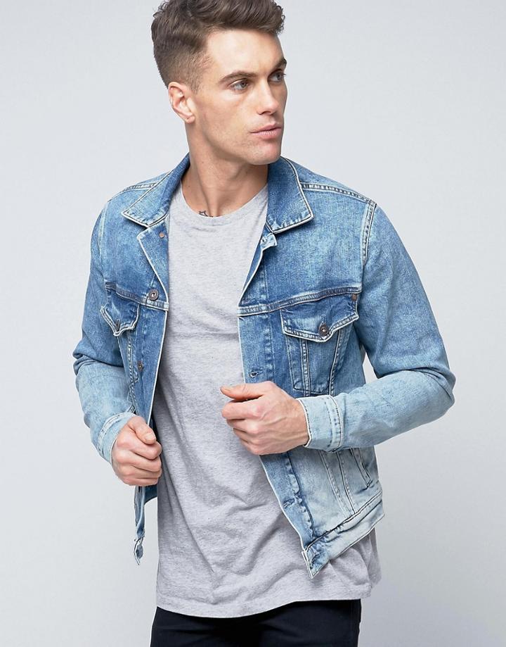 Pepe Denim Jacket Bleach Archive Wash - Blue