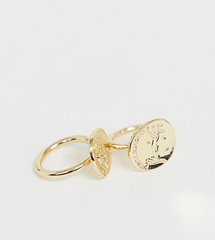 Weekday Engraved Mystic Ring Set In Gold