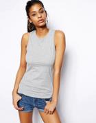 Asos Tank With High Neck In Modal Mix - Green