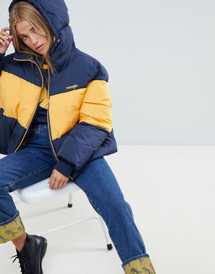 Wrangler Blue & Yellow Padded Jacket - Yellow
