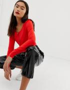 Noisy May Zip Through Cropped Top - Red