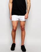 Asos Denim Shorts In White - White
