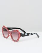 Minkpink Novelty Printed Sunglasses - Red