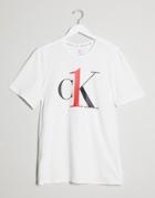 Calvin Klein Ck One Large Logo Crew Neck Lounge T-shirt In White