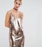 Asos Petite Embellished Sequin Cami Mini Dress - Multi