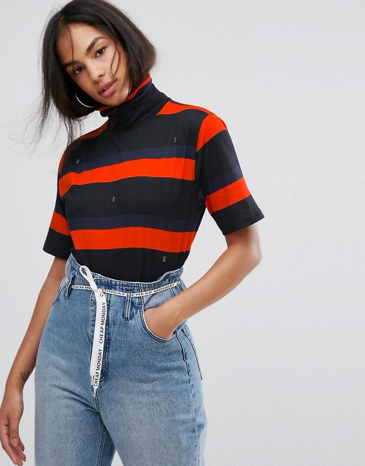 Back By Ann Sofie Back Uni Logo Stripe Turtleneck T-shirt - Black