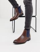 Ted Baker Travics Chelsea Boots In Brown Leather