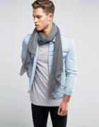 Esprit Woven Scarf With Stripe - Gray