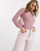 Lipsy Cable Knit Sweater In Pink