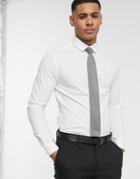 Asos Design Stretch Skinny Fit Shirt In White