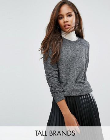 New Look Tall Metallic Sparkle Sweatshirt Sweater - Silver