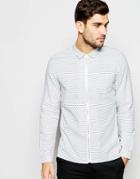 Asos Zip Shirt In Polka Dot With Long Sleeves
