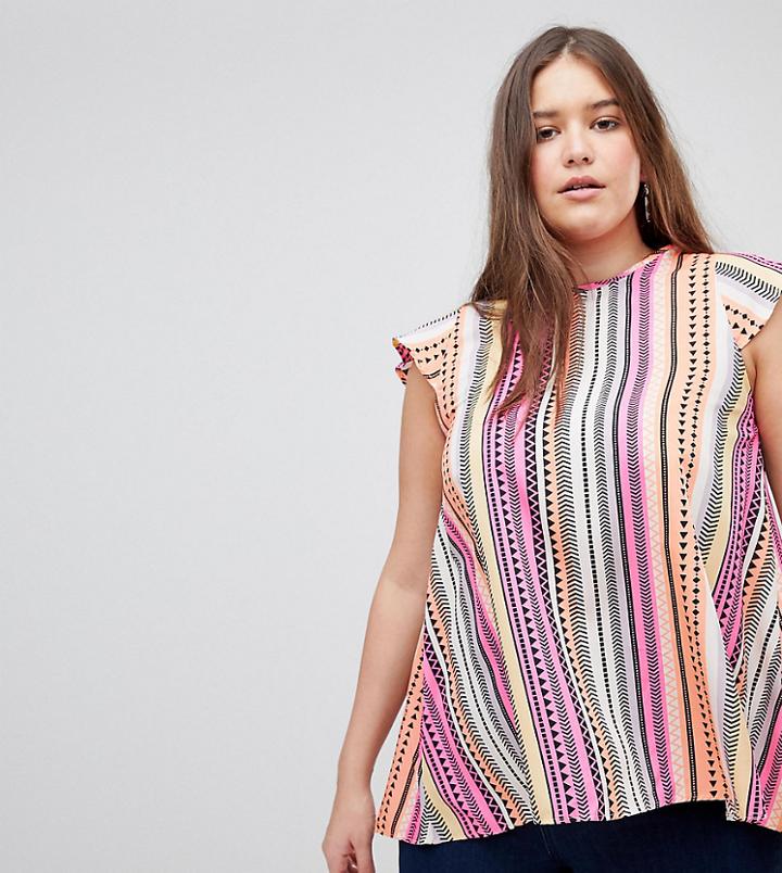 Koko Stripe High Neck Blouse - Multi