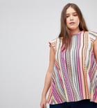 Koko Stripe High Neck Blouse - Multi
