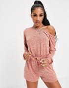 Skylar Rose Cut Out Detail Roll Neck Sweater In Pink