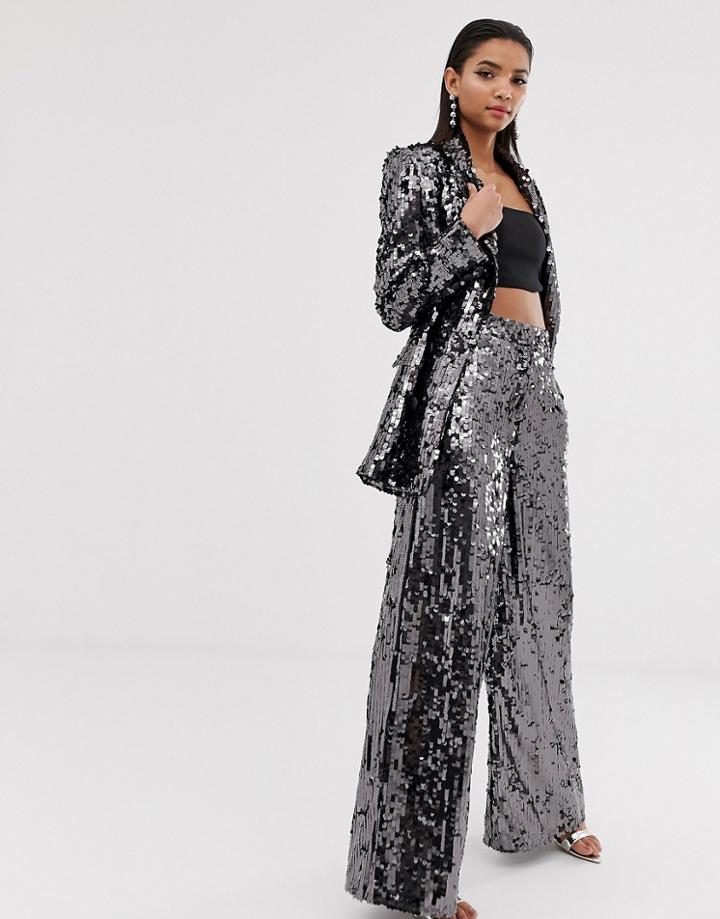 Asos Edition Sequin Wide Leg Flare Pants