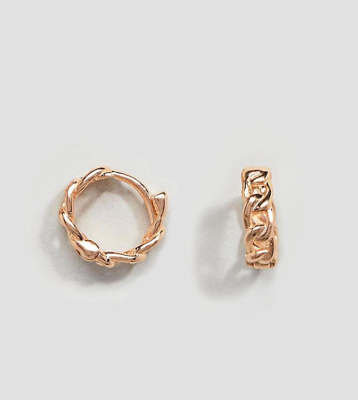 Designb Chain Hoop Earring In Sterling Silver With Gold Plating Exclusive To Asos - Gold