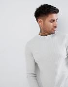 New Look Ribbed Sweater In Ecru - Cream