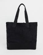 Asos Design Oversized Tote Bag In Black Cord