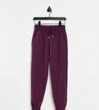 Asos Design Petite Quilted Sweatpants In Aubergine-purple