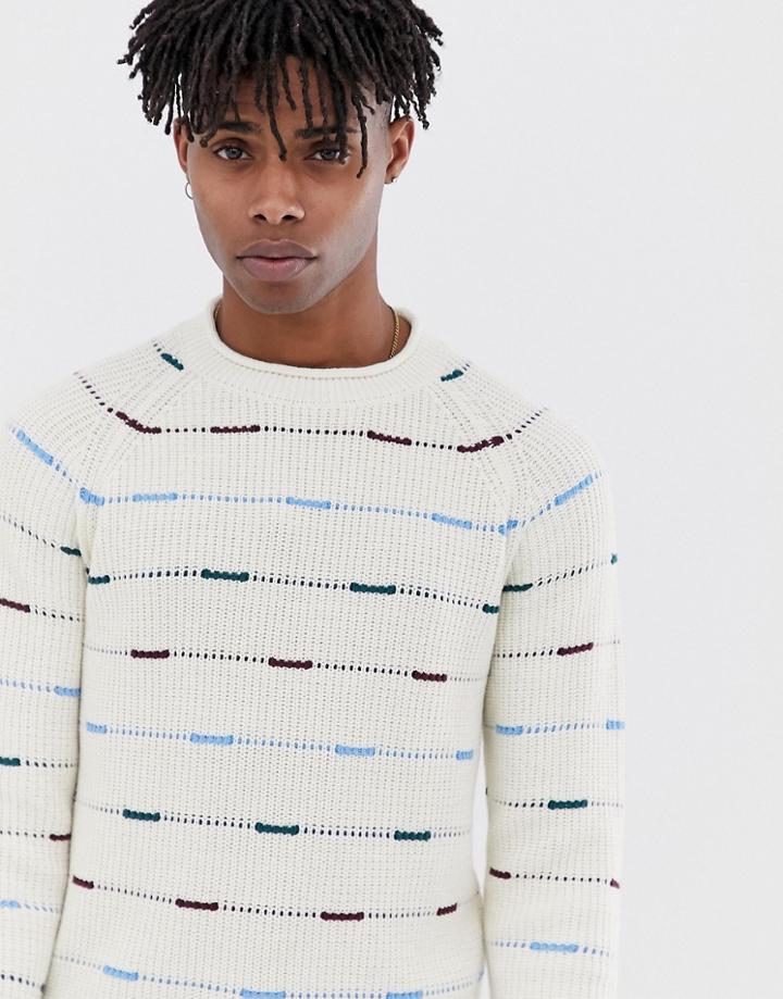 Jack & Jones Originals Knitted Sweater With Mixed Fleck-cream