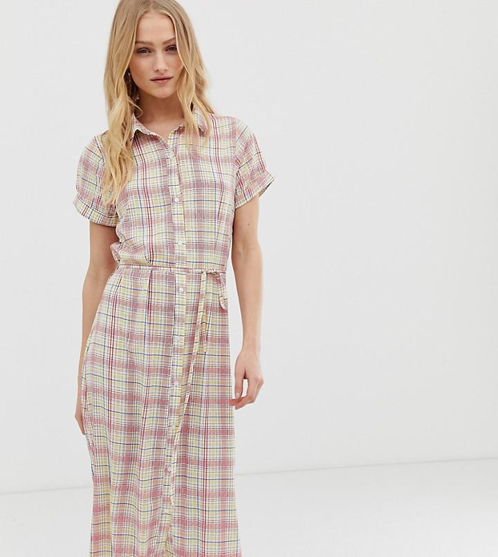 Glamorous Shirt Dress With Belt In Grid Check